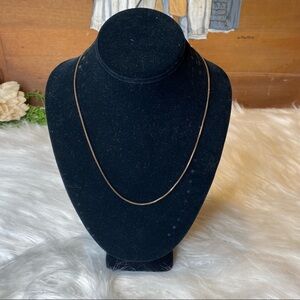 Vintage Sterling Silver Vermeil 20" Box Chain Necklace Made in Italy Unpolished